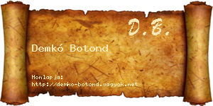 Demkó Botond névjegykártya